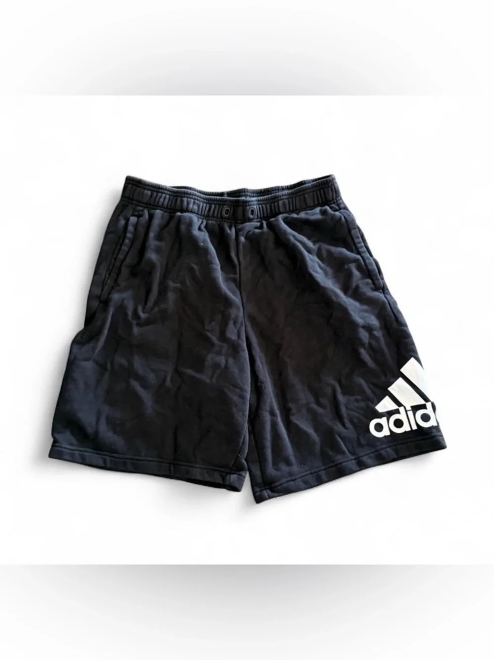 ‘Adidas’ Black Shorts with Classic Logo | Size: L Logo